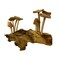 Wood Mushroom Sculpture Natural Tabletop Figurine Root Base Decor